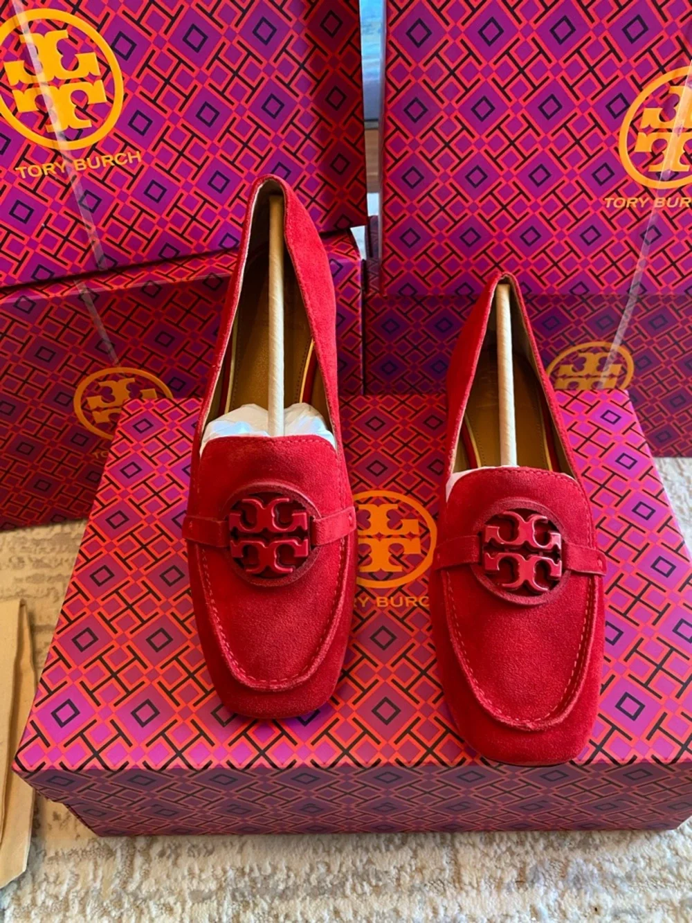 Tory Burch red suede
